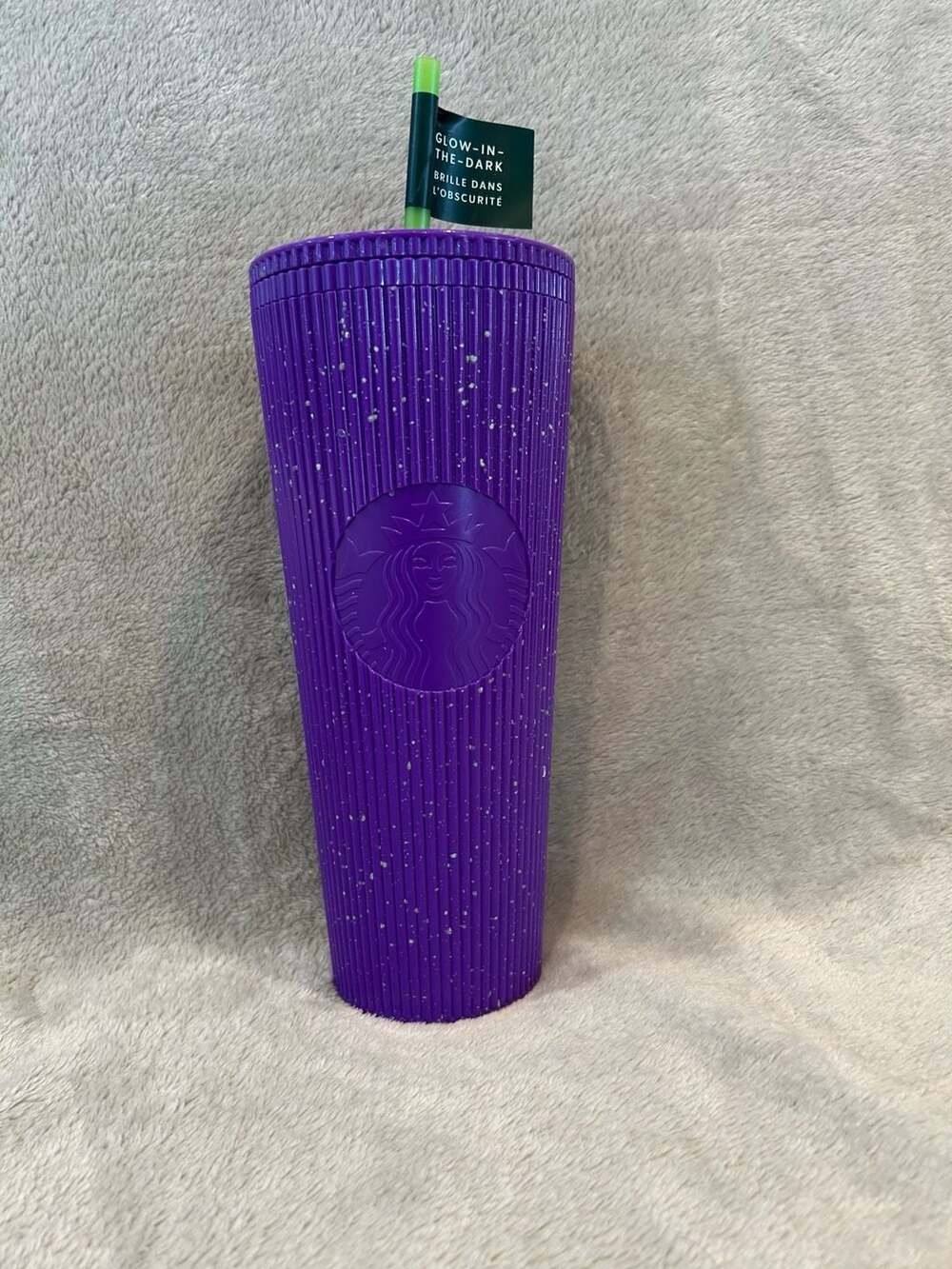 Starbucks Halloween Pleated Purple Glow In The Dark 24oz Venti Tumbler